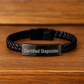 Funny Certified Stepsister Gifts Interlaced Leather Bracel Gifts from Men to Stepsister for Graduation Unique Gifts - Image 2